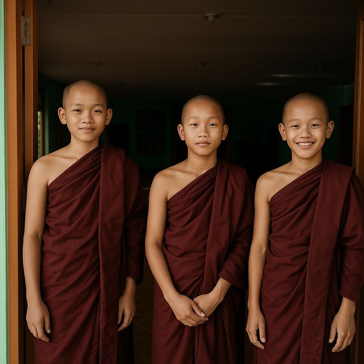 Three Young Novice Monks